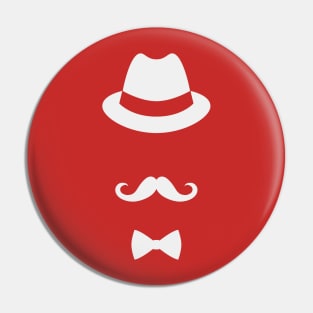 Hat, Mustache and Bowtie Pin