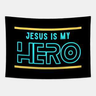 Jesus Is My Hero | Christian Typography Tapestry