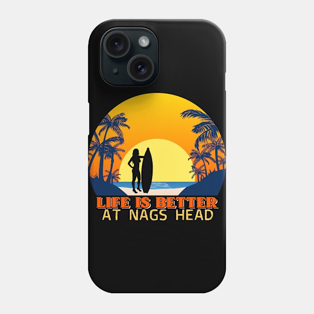 Surfing girl in Nags Head Phone Case by ArtDesignDE