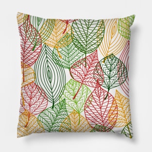 Colored Fall Leaves Pattern Pillow