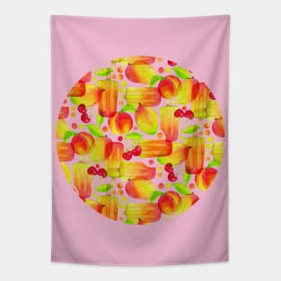 Summer Mango Pop on Pink Tapestry