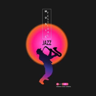 JAZZ MUSIC Festival Sax Lover Musician Saxophone player t-shirt futuristic design Contemporary Art T-Shirt