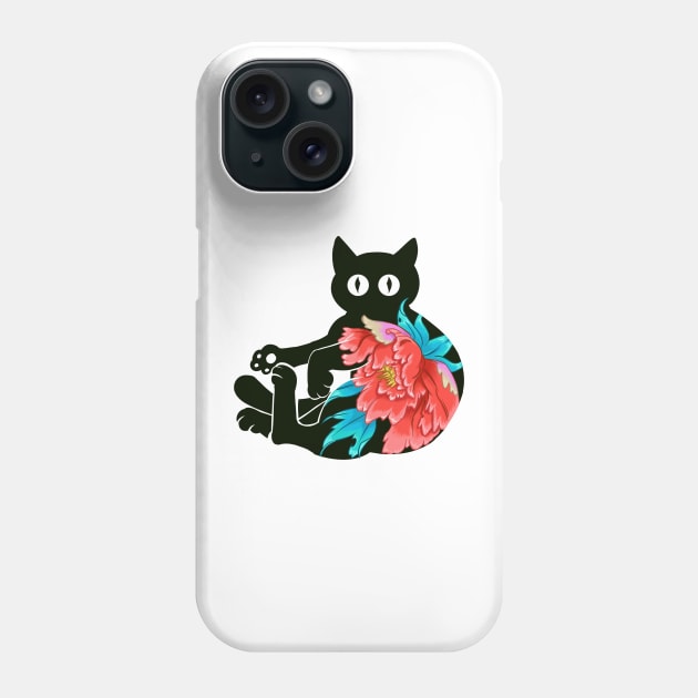 Flower Japan Cat Phone Case by NevermindOnArt