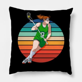 Female Lacrosse Player Lax Girl Women's Sports Gift Pillow