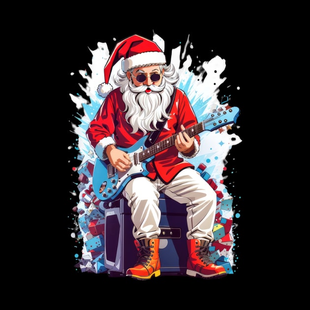 Santa Claus playing an electric guitar by ghazistore