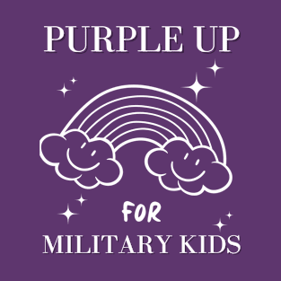 Purple Up For Military Kids Rainbow Military Child Month T-Shirt