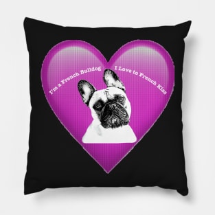 French Bulldog Kisses in Purple Pillow