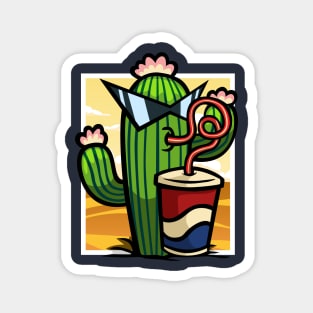 Just Chillin' Cactus Magnet