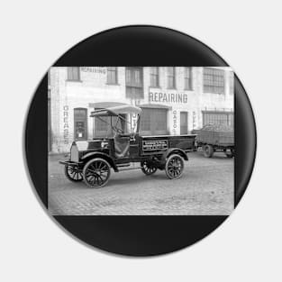 Auto Supply Delivery Truck, 1915. Vintage Photo Pin