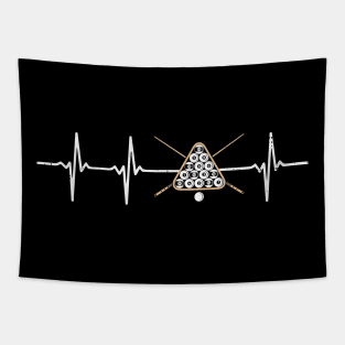 Billiard Heartbeat Pool Player Gift Tapestry