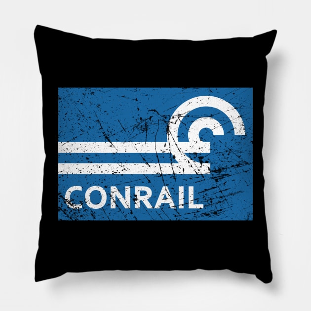 Distressed Conrail Pillow by Railway Tees For All