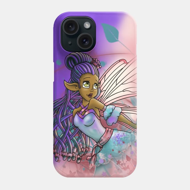 African American Fairy and Flowers Phone Case by treasured-gift