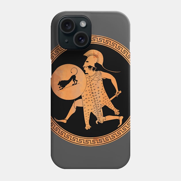 Greek warrior running Phone Case by Mosaicblues