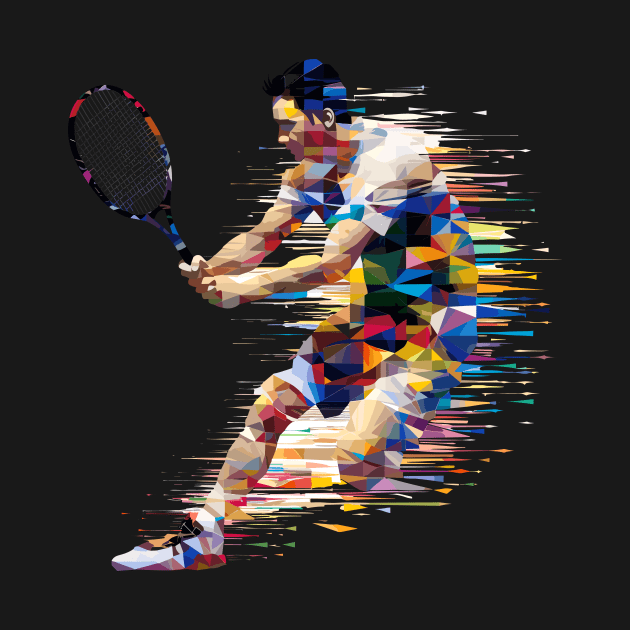 Tennis Player Sport Game Champion Competition Abstract by Cubebox