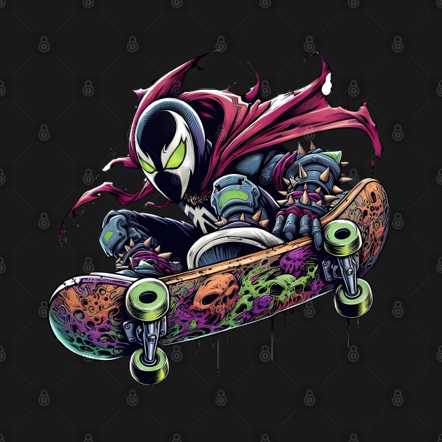 Revel in Rebellion: Whimsical Anti-Hero Skateboard Art Prints for an Edgy and Modern Ride! by insaneLEDP