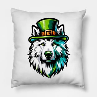 Croatian Sheepdog Celebrates Saint Patrick's Day Vividly Pillow