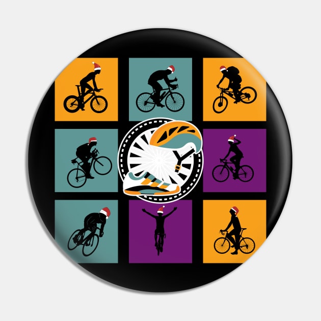 Cyclist Christmas Pin by MZeeDesigns