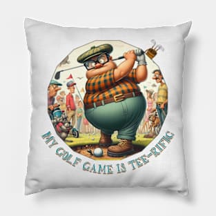 Funny Golfer - My golf game is tee-rific Pillow