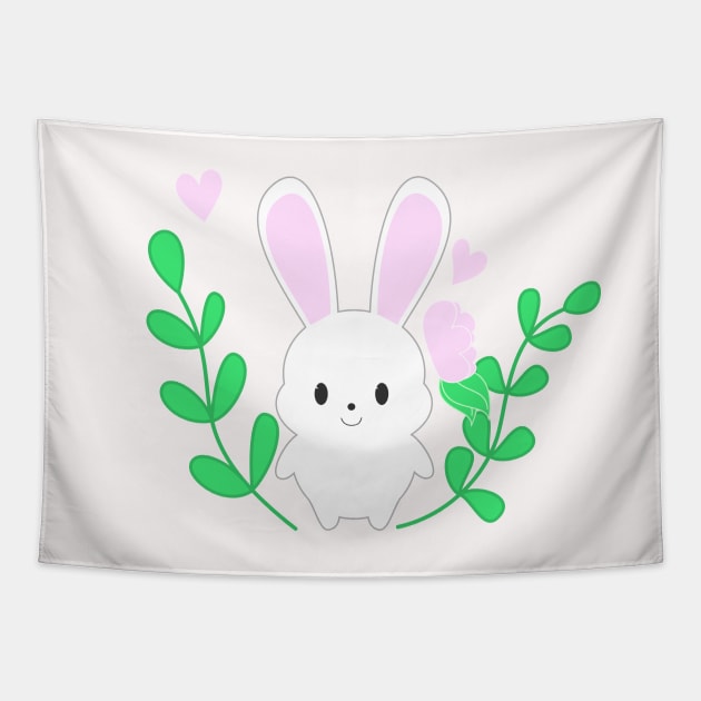 white bunny Tapestry by kourai