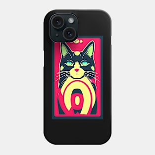 Blue-eyed black cat Phone Case