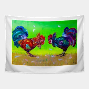 Fight of roosters Tapestry