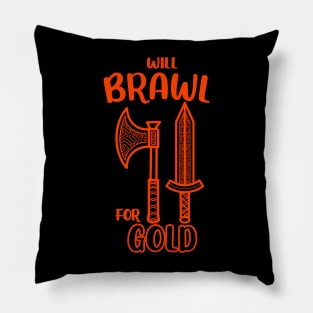 Will Brawl for Gold Fighter Class Dual Axes Dungeon Tabletop RPG TTRPG Pillow