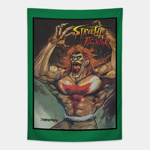 Blanka - Korean Street Fighter 2 Manga Tapestry by retroworldkorea