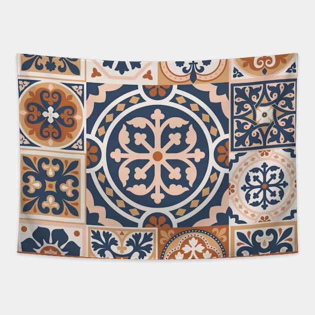 Mediterranean floor tiles pattern 01 Tapestry by Slanapotam