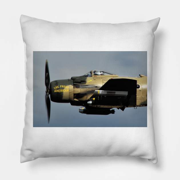 A1 Skyraider "The Proud American" Pillow by acefox1