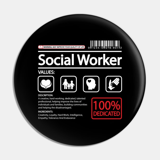 Funny Social Worker Values Social Work Pin by White Martian