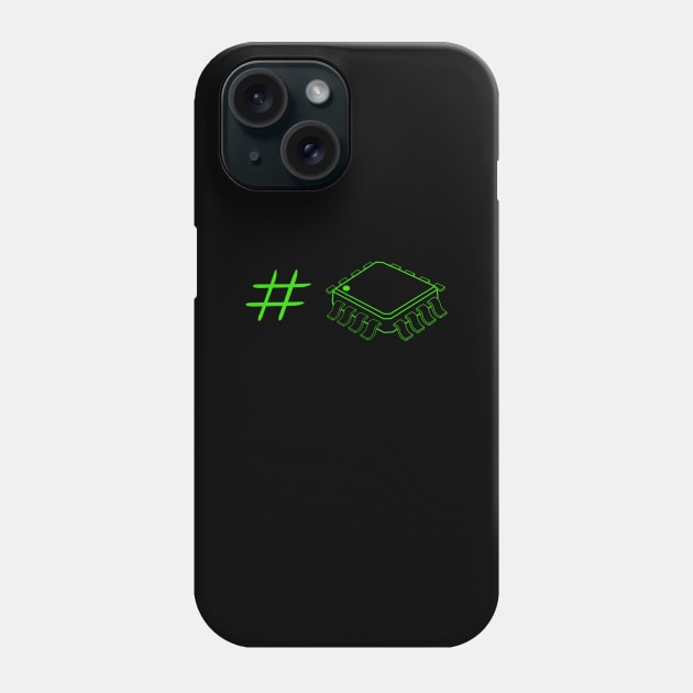 Funny design with electronic hashtag Phone Case by manwel_ds