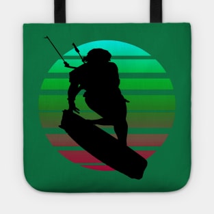 Kitesurfing Female Rider Silhouette Retro Sunset Tote