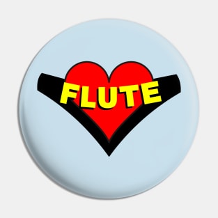 Flute Over Heart Pin