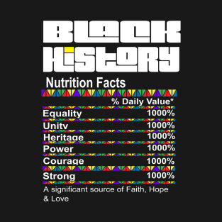 Black History Month Nutrition Facts T-Shirt