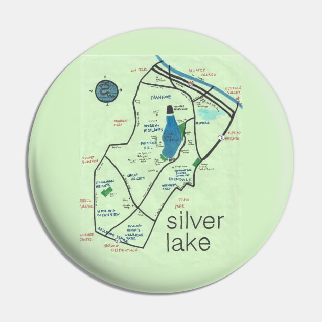 Silver Lake Pin by PendersleighAndSonsCartography