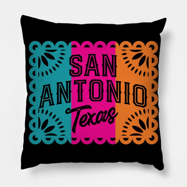 San Antonio Texas Papel Picado Pillow by TheCraftyDrunkCo