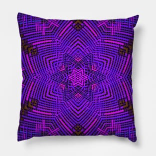 Weave Mandala Pink Purple and Blue Pillow