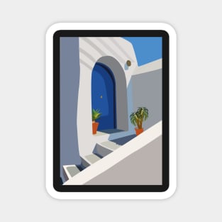 Santorini Greek House Illustration Magnet