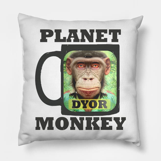 Planet Monkey DYOR Funny NFT Meme Pillow by PlanetMonkey