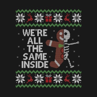 Ugly Christmas Sweater Gingerbread Skeleton T-Shirt