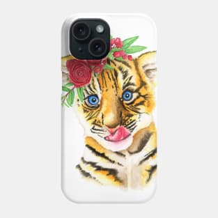 Blossoming Tiger Cub Phone Case