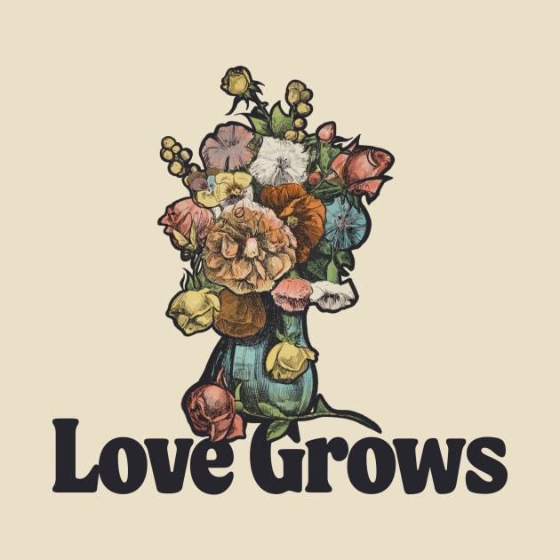 Love Grows Vintage Flower Vase by bubbsnugg