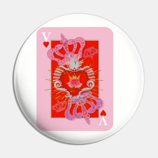 The V of Hearts Valentine Pin