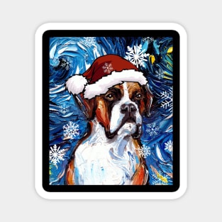 Boxer Santa Magnet