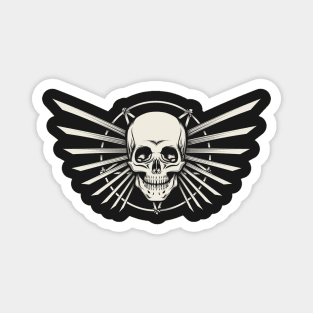 Human Skull Emblem Design Magnet