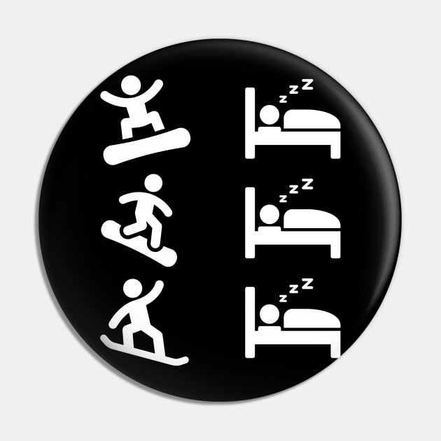 Lispe Snowboard Sleep Repeat Pin by Lispe