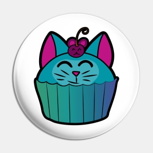 Catcake With Mouse-Cherry - Turquoise Pin