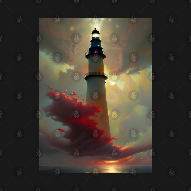 Lighthouse floating in the Sunset Clouds by Christine aka stine1