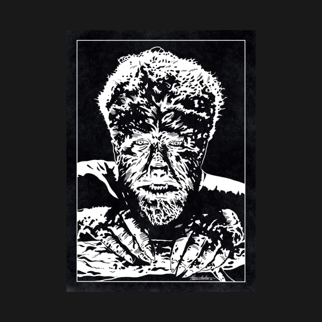 THE WOLFMAN (Black and White) by Famous Weirdos