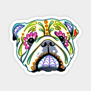 English Bulldog - Day of the Dead Sugar Skull Dog Magnet